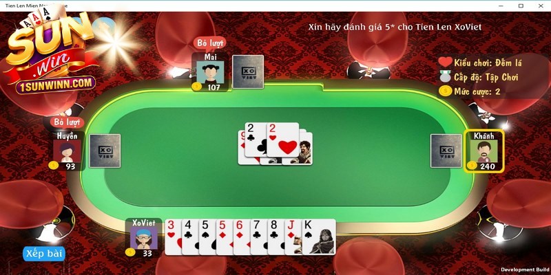 Tiến lên miền Nam SUNWIN đã tái hiện hoàn hảo không gian đánh bài kịch tính 